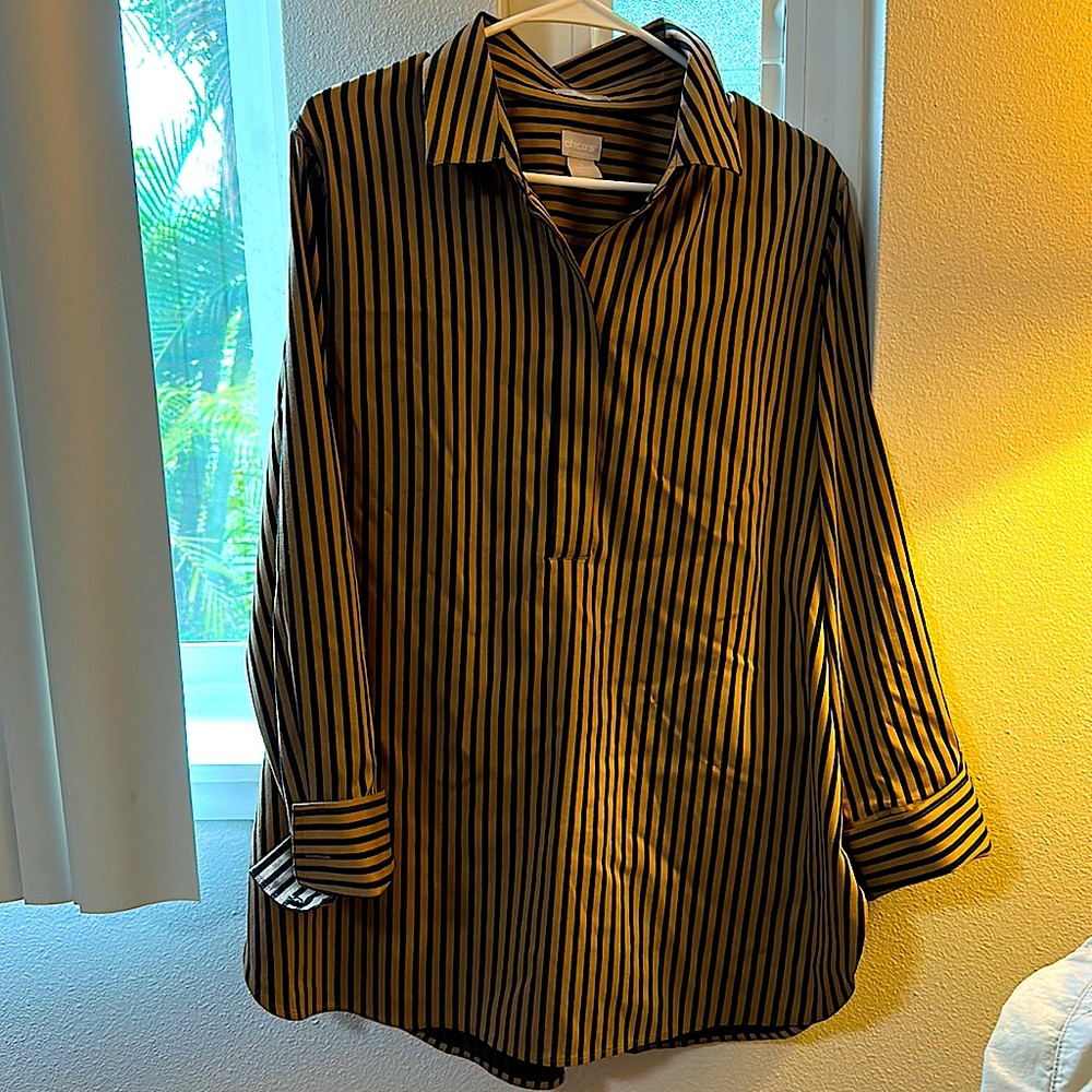 Chicos sz 2 No Iron tunic blouse EUC